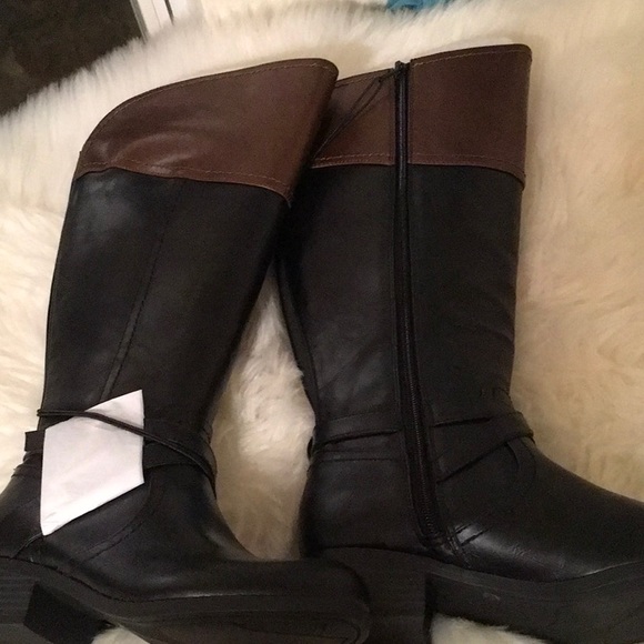 NWT Liz Claiborne black tan 7W boots - Picture 4 of 8